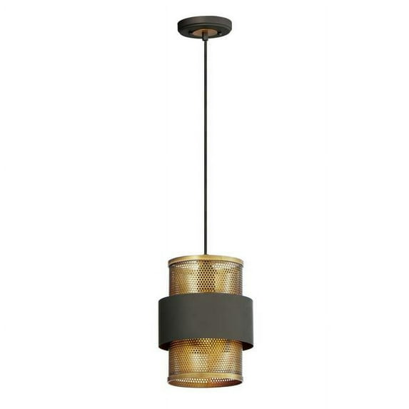 Maxim 31208OIAB Caspian Single Light Pendant, Oil Rubbed Bronze & Antique Brass
