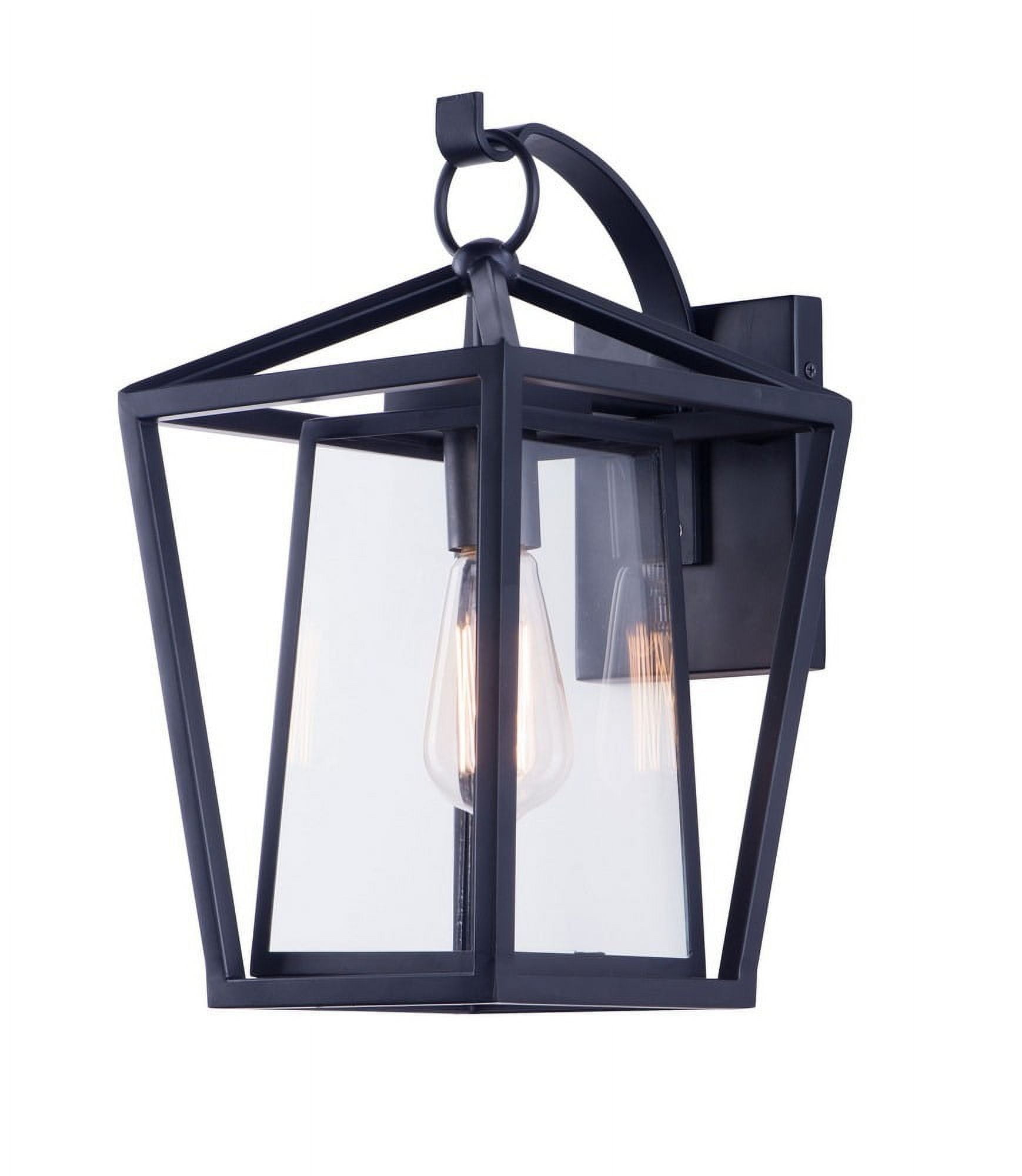 Black Clear Glass Outdoor Wall Sconce with Steel Frame