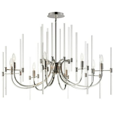 38408CLPN-Maxim Lighting-Divine - 8 Light Chandelier In Glam Style-23.75 Inches Tall and 38.25 Inches Wide-Polished Nickel Finish