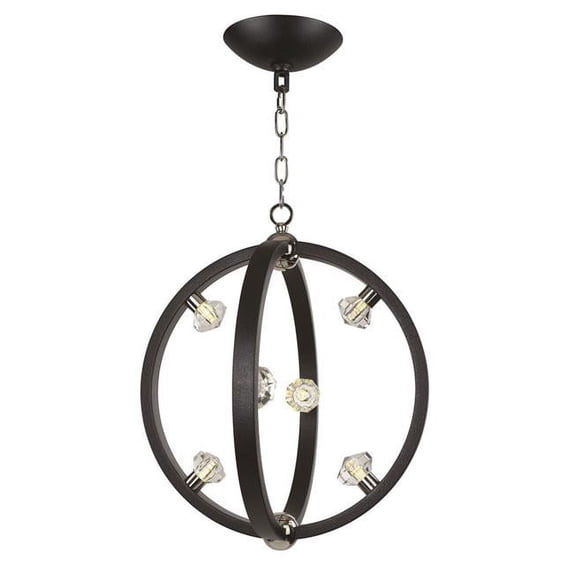 Maxim 39102BCTXBPN 21 in. Equinox LED Pendant - Textured Black & Polished Nickel