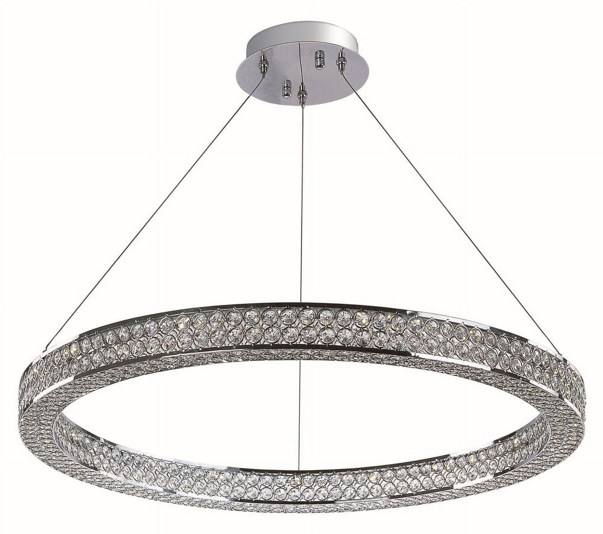 Eternity 30'' Chrome Crystal LED Drum Pendant Light
