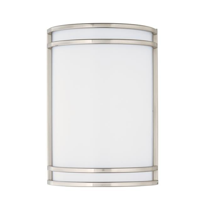 Sleek Satin Nickel 10" LED Wall Sconce with White Glass Shade