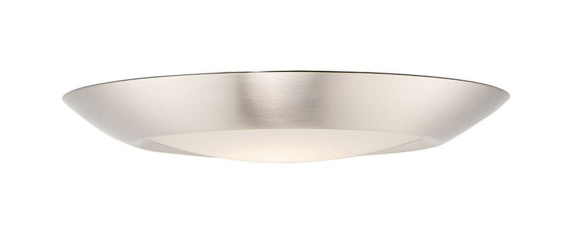 Sleek Satin Nickel 7.5" LED Flush Mount for Indoor/Outdoor Use