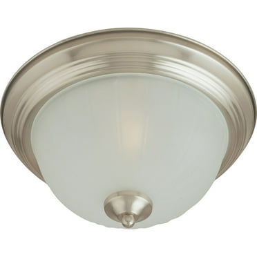 Essentials-1 Light Flush Mount in Early American style-12 Inches Wide by 4 inches high-Satin Nickel Finish