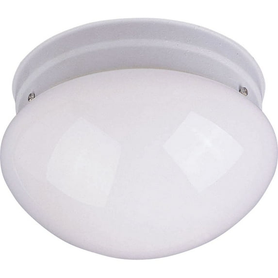 5880WTWT Maxim Lighting Essentials-1 Light Flush Mount in Early American style-12 Inches wide by 4 inches high-White Finish