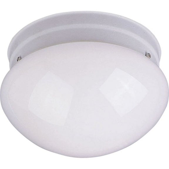 5880WTWT Maxim Lighting Essentials-1 Light Flush Mount in Early American style-12 Inches wide by 4 inches high-White Finish