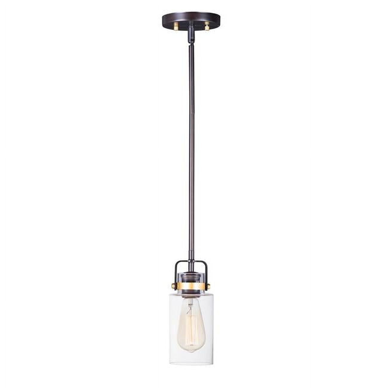 Magnolia Bronze and Gold Mini Pendant Light with Clear Glass Shade