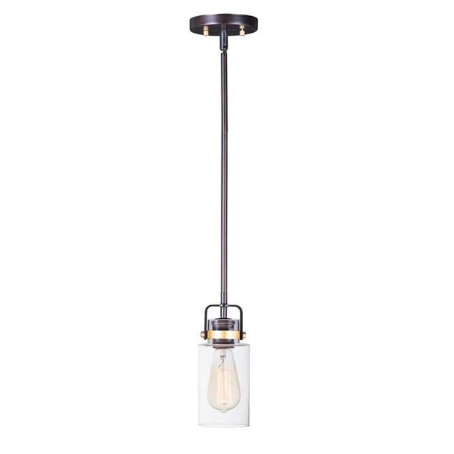 Magnolia Bronze and Gold Mini Pendant Light with Clear Glass Shade