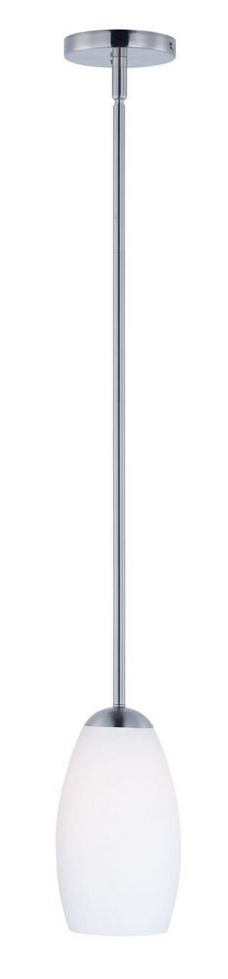 Satin Nickel Mini Pendant with Opal Glass Shade