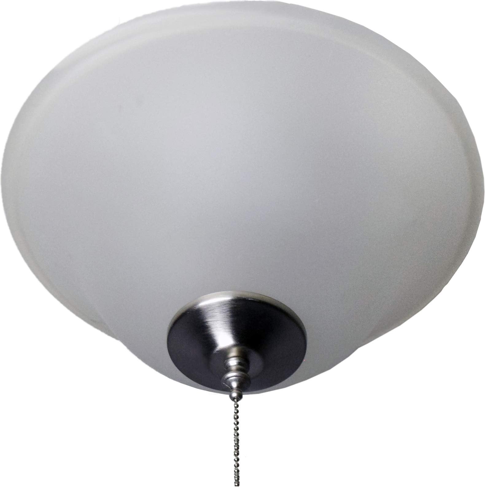 Nickel Finish Frosted Glass Ceiling Fan Light Kit