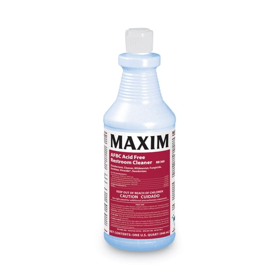 Maxim AFBC Acid-Free Restroom Cleaner, Fresh Scent, 32 oz Bottle, 6/Carton