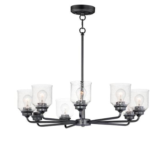 12268CDBK Maxim Lighting Acadia-Eight Light Chandelier-32 Inches wide by 8.5 inches high-Black Finish    -Traditional Installation