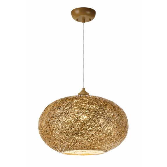 14402NAWT Maxim Lighting Bali-One Light Pendant-15.75 Inches wide by 10 inches high-Natural/White Finish -Traditional Installation