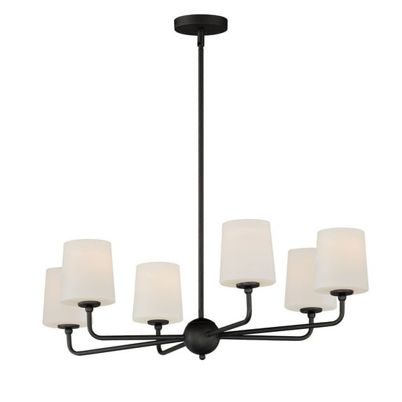 12096SWAR-Maxim Lighting-Bristol - 6 Light Chandelier-10.5 Inches Tall and 34 Inches Wide-Anthracite Finish