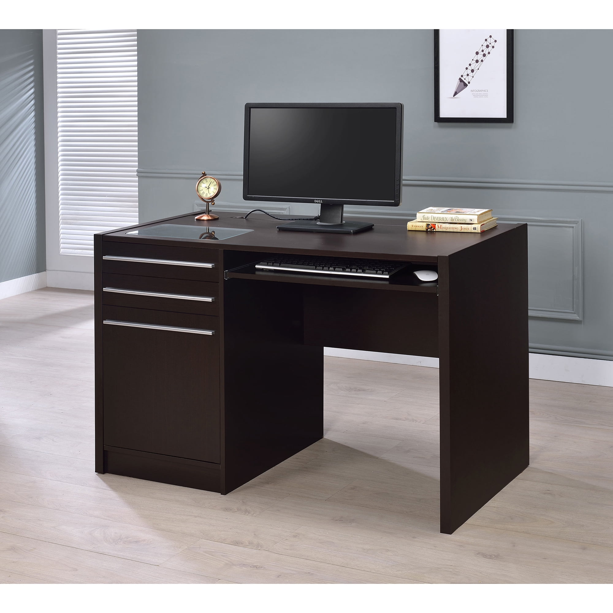 Maxim Cappuccino 2-drawer Computer Desk - Walmart.com