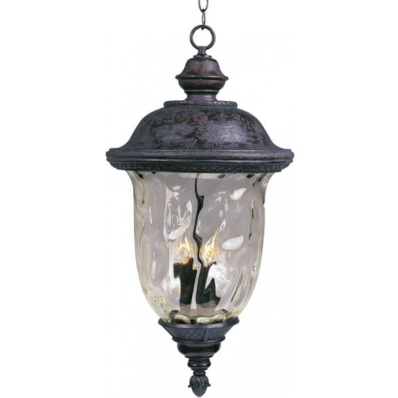 Maxim Carriage House DC Three Light 24-Inch Outdoor Hanging Lantern - Oriental Bronze - 3427WGOB
