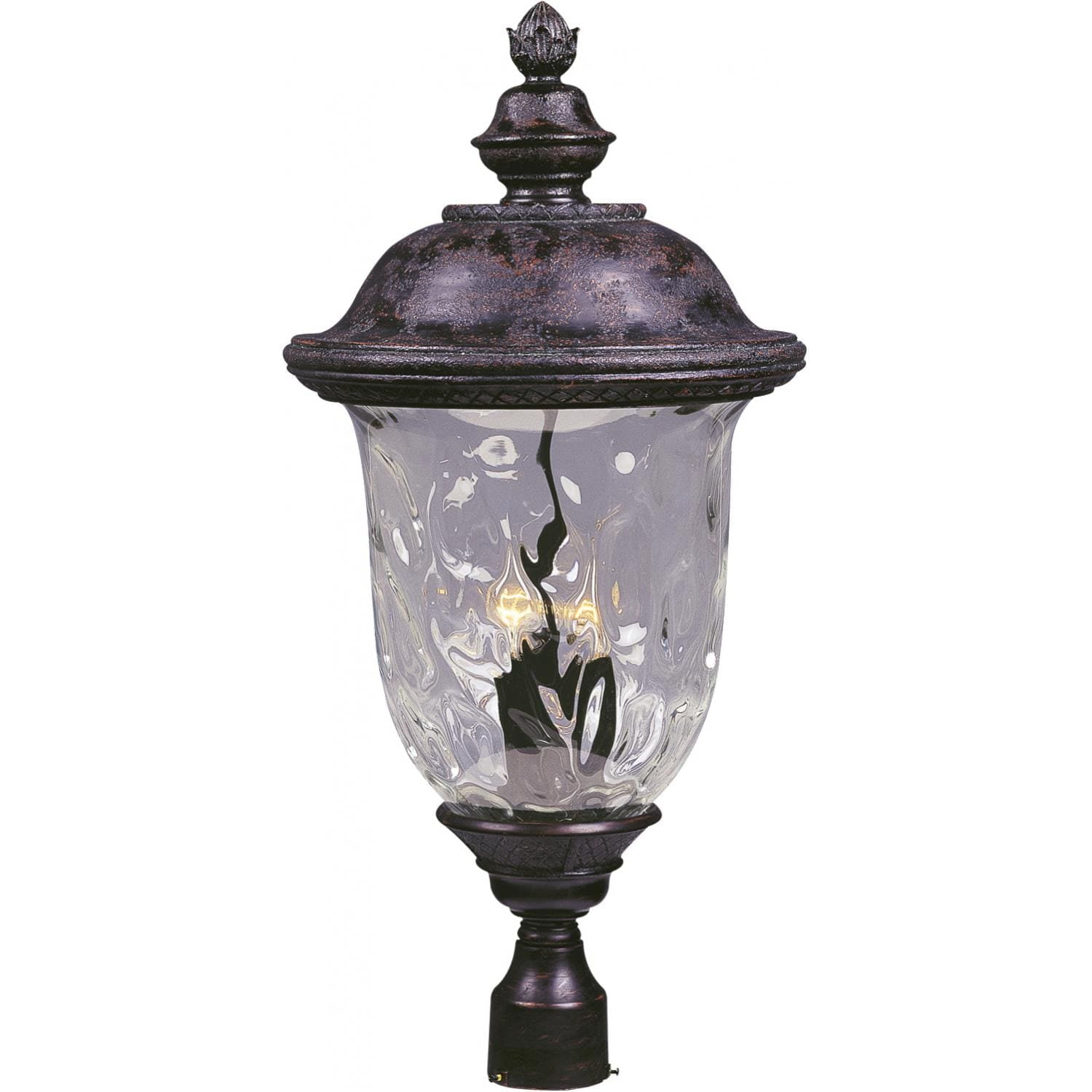 Maxim Carriage House DC Three Light 29-Inch Outdoor Post Light - Oriental Bronze - 3421WGOB
