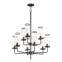 11479CRBK Maxim Lighting Crosby-9 Light Chandelier-28 Inches wide by 31 inches high-Black Finish -Traditional Installation