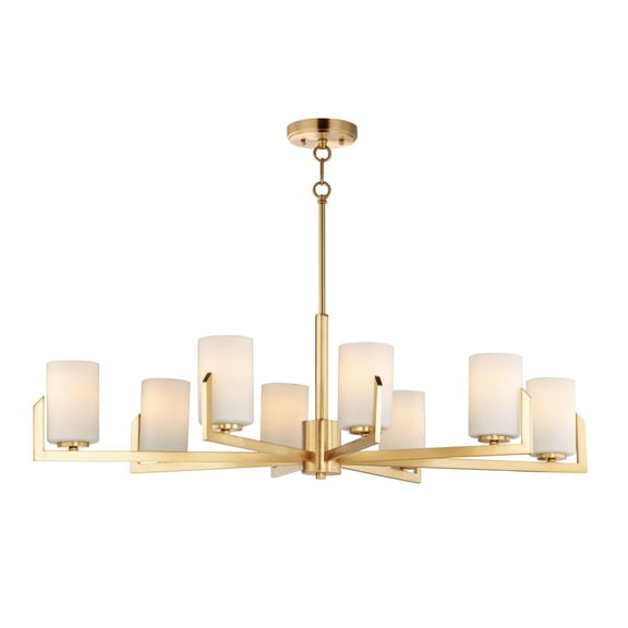 Maxim Dart 8-Light Transitional Chandelier in Satin Brass