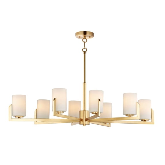 Maxim Dart 8-Light Transitional Chandelier in Satin Brass