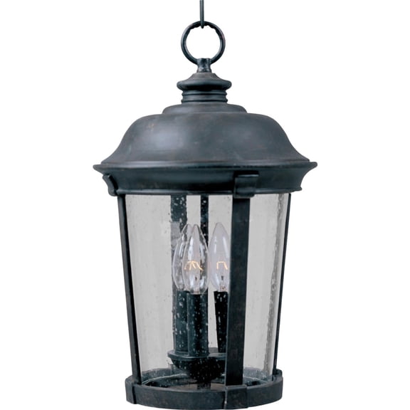 Maxim Dover DC Three Light 20-Inch Outdoor Hanging Lantern - Bronze - 3029CDBZ