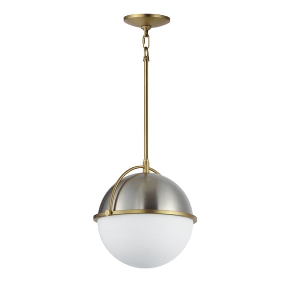 12412SWSNSBR Maxim Lighting Duke - 1 Light Pendant-11.25 Inches Tall and 11.5 Inches Wide-Satin Nickel/Satin Brass Finish