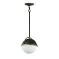 thumbnail image 1 of Maxim Duke 12411SWBKWBR Round Globe Pendant Light Fixture - Black, Weathered Brass, 1 of 5