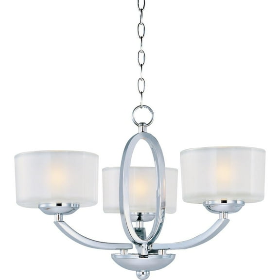 19041FTPC Maxim Lighting Elle-Three Light Convertible Semi-Flush Mount/Chandelier in Contemporary style-17 Inches wide by 11 inches high