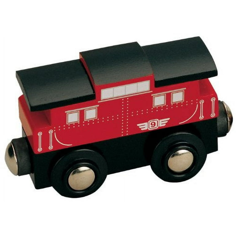Maxim Enterprise Wooden Train Caboose # 9 - Compatible with other Major  Name Brand Wooden Train Sets and Wooden Train Tracks - Walmart.com