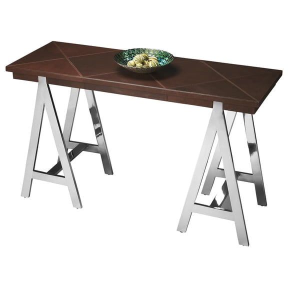 Butler Maxim Leather and Metal Console table