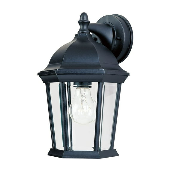 Maxim Lighting-1024BK-Builder Cast - One Light Outdoor Wall Mount Black Finish with Clear Glass