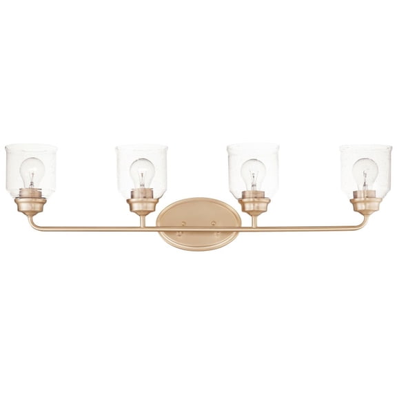 -Bath Vanity Light-Bell Shaped Glass Shades-10.5 Inches High-Heritage Finish-4 Bulb Count Maxim Lighting 12264Cdhr