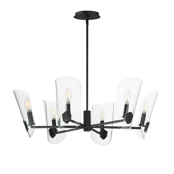32356CLBK Maxim Lighting Armory - 6 Light Chandelier-10.5 Inches Tall and 28.5 Inches Wide-Black Finish