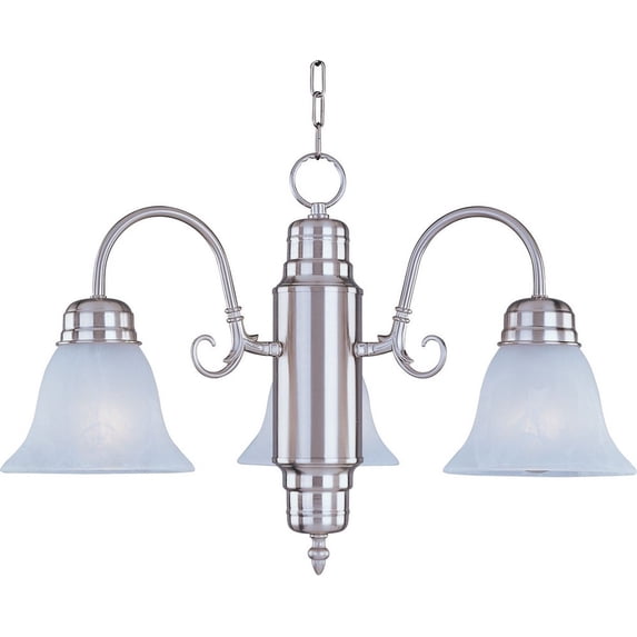 91196MRSN-Maxim Lighting-Basics-Three Light Chandelier in style-21 Inches wide by 14 inches high-Satin Nickel Finish