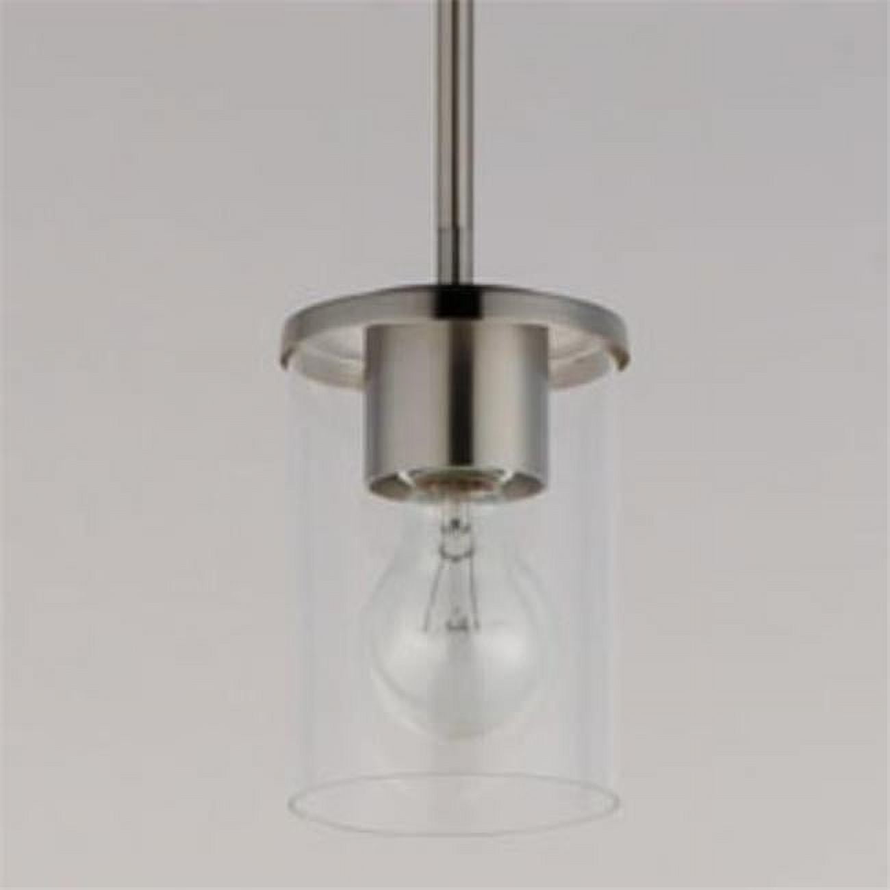 Corona Satin Nickel 5'' Mini Pendant with Glass Shade