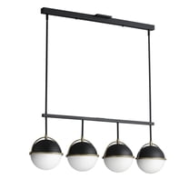 12414SWBKWBR-Maxim Lighting-Duke - 4 Light Linear Pendant-14.75 Inches Tall and 8.75 Inches Wide-Black/Weathered Brass Finish