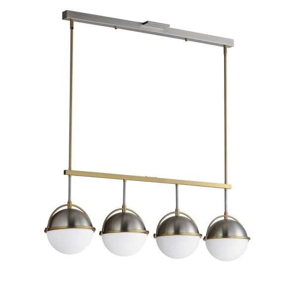 12414SWSNSBR-Maxim Lighting-Duke - 4 Light Linear Pendant-14.75 Inches Tall and 8.75 Inches Wide-Satin Nickel/Satin Brass Finish