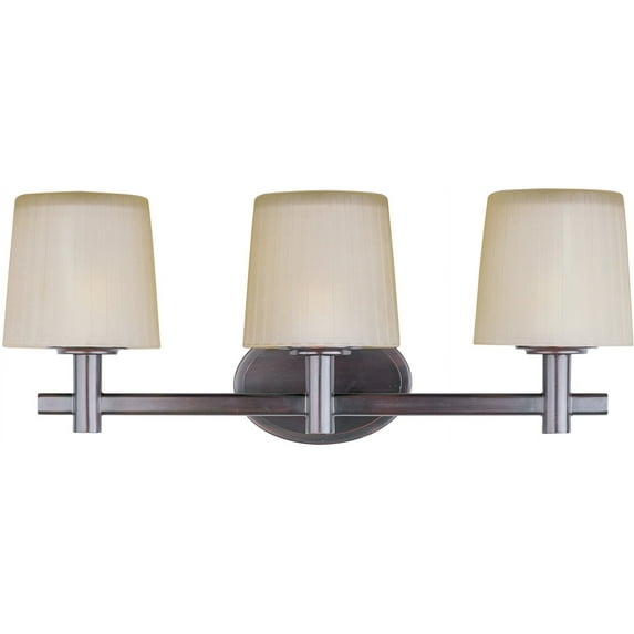 Maxim Lighting Finesse - Three Light Bath Vanity, Oil Rubbed Bronze Finish with Dusty White Glass