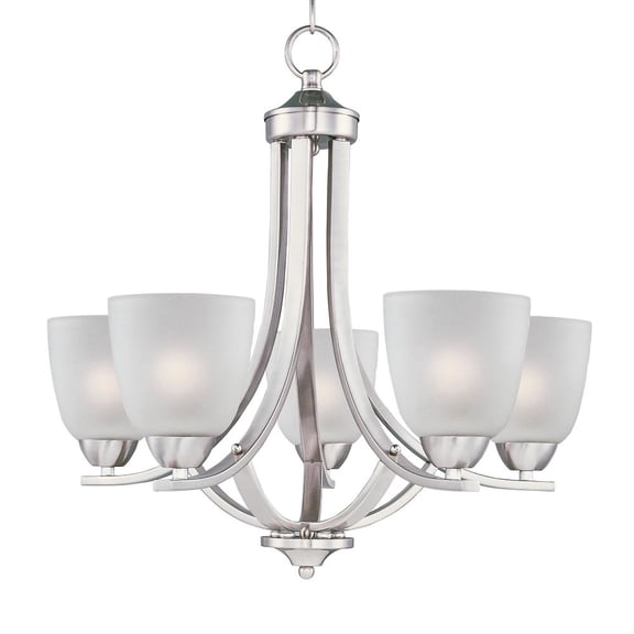 11225FTSN Maxim Lighting Axis-Five Light Chandelier in Transitional style-24 Inches wide by 20.5 inches high-Satin Nickel Finish -Traditional