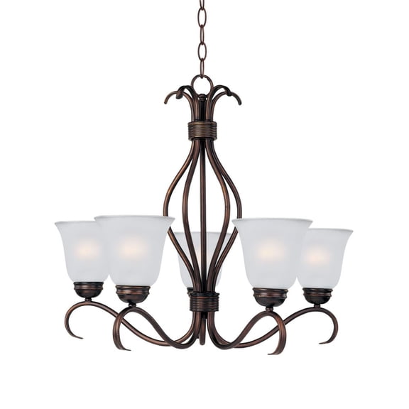 10125FTOI Maxim Lighting Basix-5 Light Chandelier in Contemporary style-26 Inches wide by 23.5 inches high-Oil Rubbed Bronze Finish    -Traditional