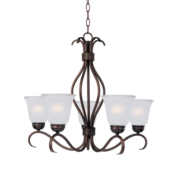 10125FTOI Maxim Lighting Basix-5 Light Chandelier in Contemporary style-26 Inches wide by 23.5 inches high-Oil Rubbed Bronze Finish -Traditional
