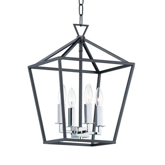 25152TXBPN Maxim Lighting Abode-Four Light Chandelier-12 Inches wide by 18 inches high-Textured Black/Polished Nickel Finish    -Traditional