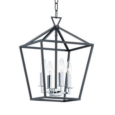 25152TXBPN-Maxim Lighting-Abode-Four Light Chandelier-12 Inches wide by 18 inches high-Textured Black/Polished Nickel Finish    -Traditional