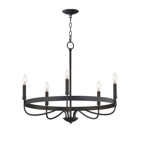 14495BK Maxim Lighting Frankie - 5 Light Chandelier-22.25 Inches Tall and 26 Inches Wide-Black Finish