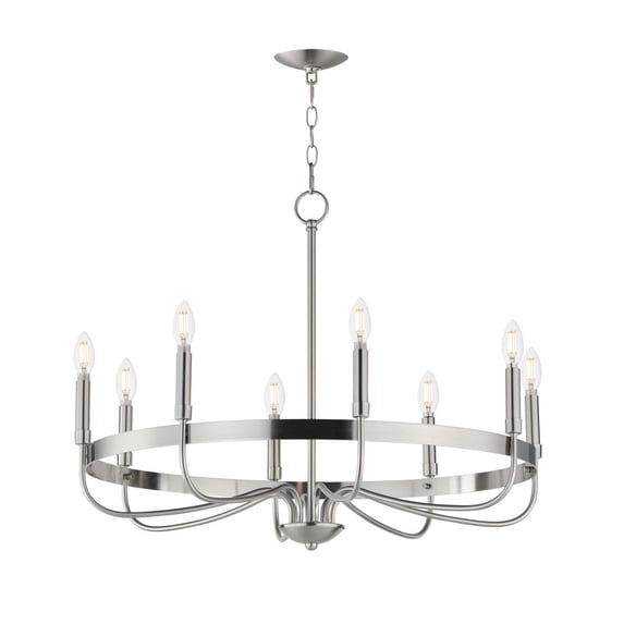 14498SN Maxim Lighting Frankie - 8 Light Chandelier-22.25 Inches Tall and 29 Inches Wide-Satin Nickel Finish