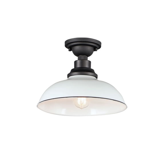 35110WTBK Maxim Lighting Granville - 1 Light Outdoor Flush Mount-White/Black Finish