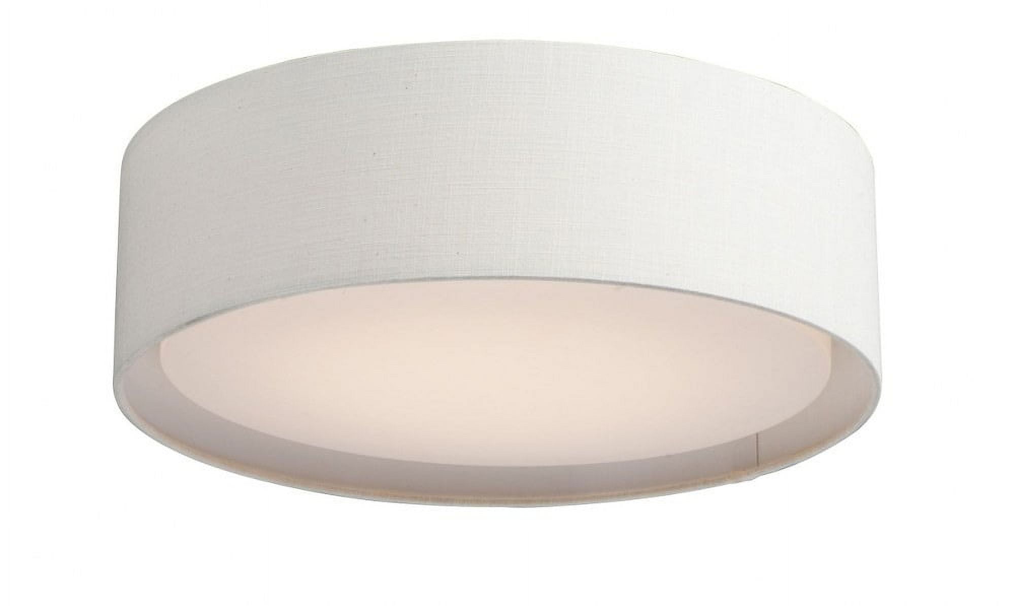 Modern Oatmeal Linen LED Drum Flush Mount Light