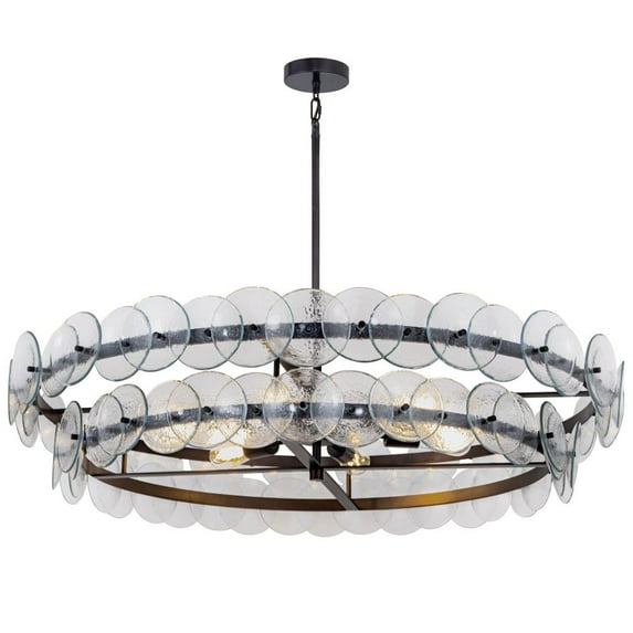 21824TCGM Maxim Lighting Loren - 8 Light Chandelier-9.5 Inches Tall and 42 Inches Wide-Gunmetal Finish-Textured Clear Glass Color