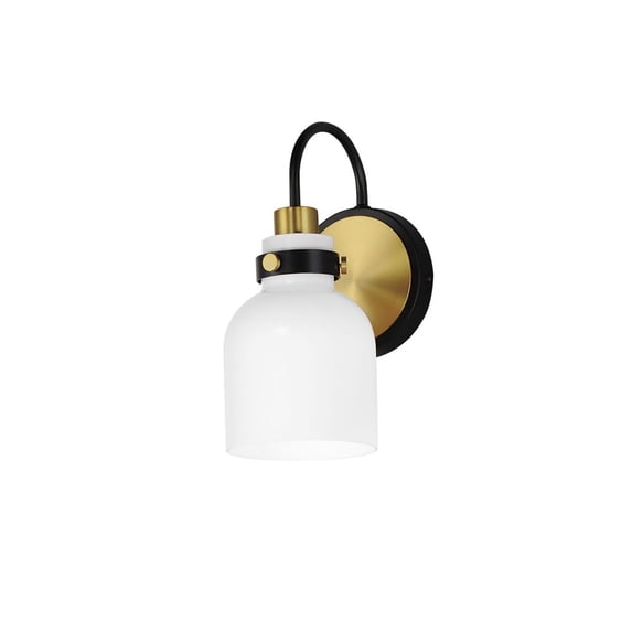 12331WTBKSBR Maxim Lighting Milk - 1 Light Wall Sconce-11.25 Inches Tall and 5 Inches Wide-Satin Brass Finish