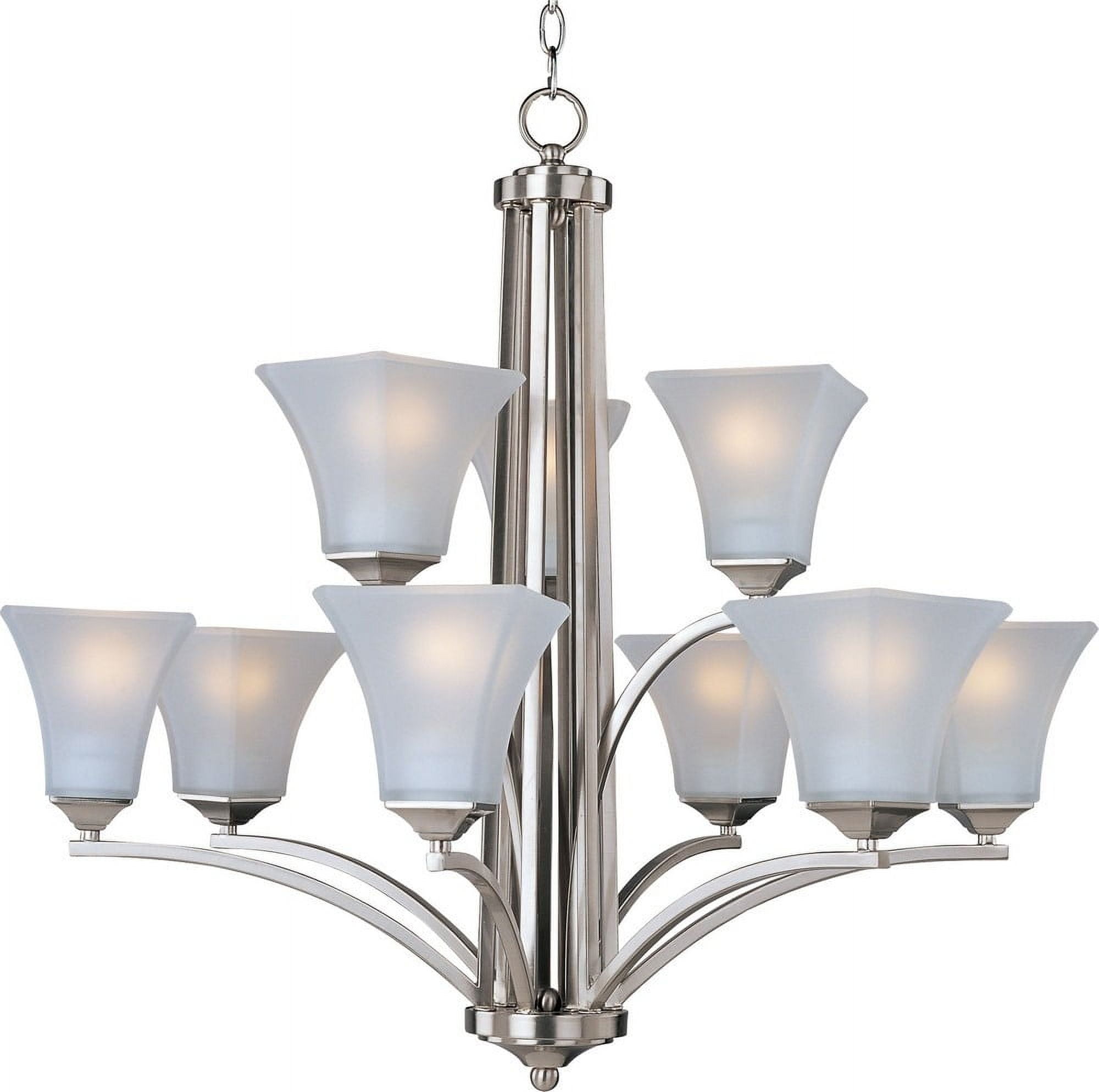 20096FTSN-Maxim Lighting-Aurora-Nine Light 2-Tier Chandelier